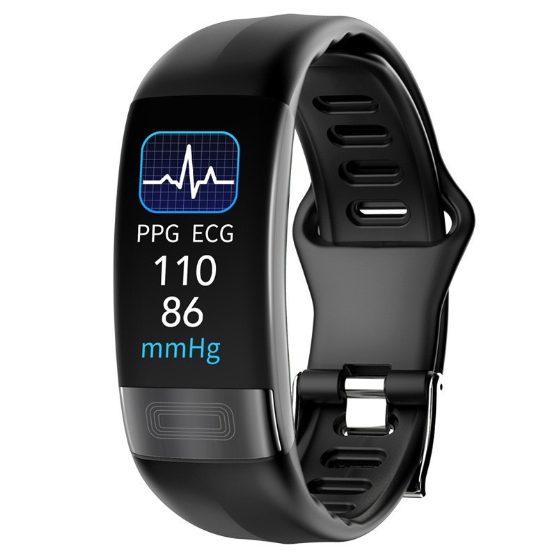 Fall Detection Watch - สายรัดข้อมืออัจฉริยะเพื่อสุขภาพ วัดคลื่นไฟฟ้าหัวใจ (ECG) อัตราการเต้นของหัวใจ ออกซิเจนในเลือด อุณหภูมิร่างกาย