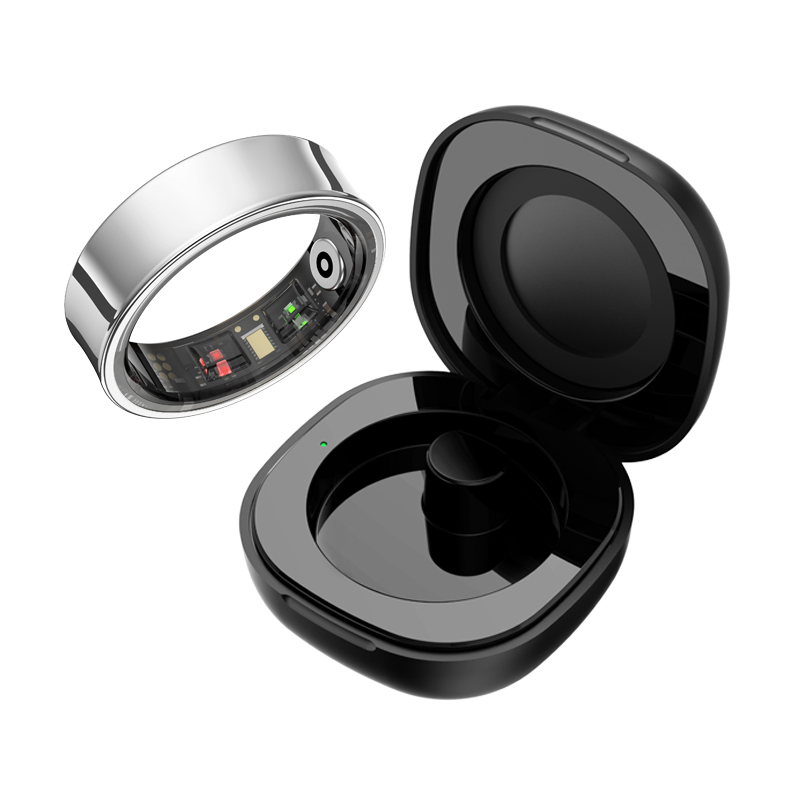 Temperature Ring Skin - แหวนอัจฉริยะสำหรับผู้ชายและผู้หญิง พร้อมกล่องชาร์จ ตรวจวัดอุณหภูมิผิวหนัง สุขภาพ และการนอนหลับ แบตเตอรี่ใช้งานได้นาน
